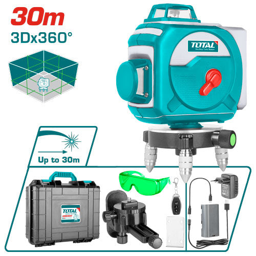 جهاز ليفل ليزر 3D أخضر 360° من توتال – دقة عالية | Total