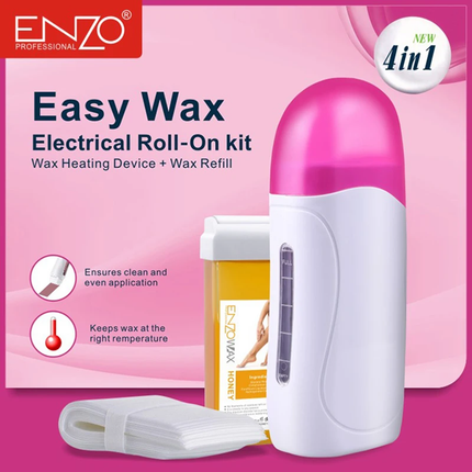 رول 4 بـ 1 لإزالة شعر الجسم بالواكس (الشمع) يعمل على الكهرباء ماركة ENZO