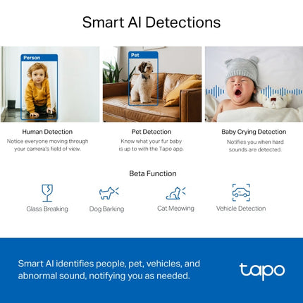 كاميرا داخلية بدقة 4 ميجا بكسل Tapo C220 متحركة كاميرا منزلية Wi-Fi