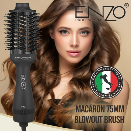 فرشاة سشوار الشعر تعزز اللمعان بقوة عالية 1500 واط ماركة ENZO