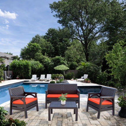 طقم  كـنب ديفا رباعي مع فرش من سامبا