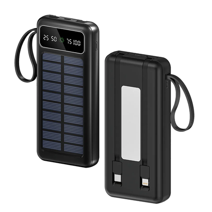 باوربانك يعمل بالطاقة الشمسية بسعة 30000 مللي أمبير مع ضوء كشاف ماركة Solar Power Bank
