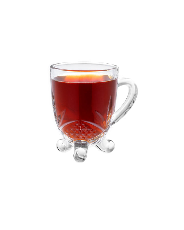 Dublin Clear Glass Tea Cup Set, 4 Pieces – 210 ml