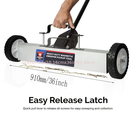 مكنسة أرضية مغناطيسية يدوية بطول 36 بوصة