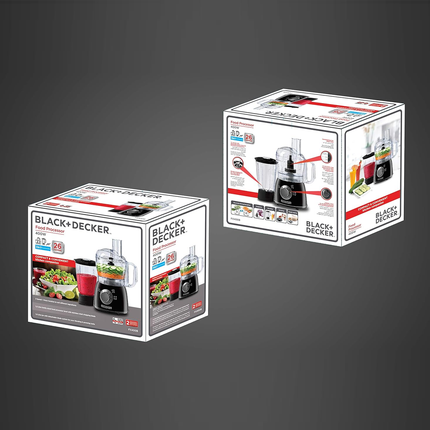 محضرة طعام وخلاط 2 بـ 1 قوة 400 واط بسعة كبيرة وملحقات متعددة ماركة Black & Decker