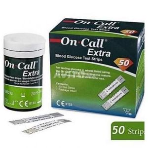 شرائح قياس السكر أمريكية أصلية On Call Extra – دقة وسرعة عالية / On Call Extra Original US Blood Glucose Test Strips – Accurate & Fast
