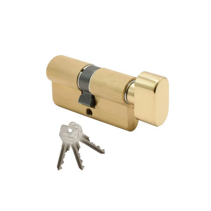 Cisa Bathroom Door Cylinder with Key 70mm Gold (0G302-13-00-GQ)