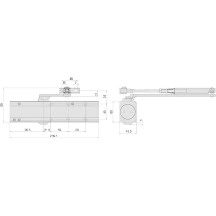 Cisa Italian door closer 120kg, silver color (1.C1610.05.0.97)