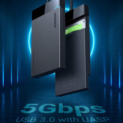 علبة محرك أقراص صلبة يوجرين مقاس 2.5 بوصة | UGREEN 2.5" HARD DRIVE ENCLOSURE USB 3. TO SATA III FOR 2.5 INCH | 30847