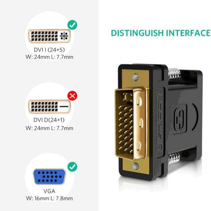 UGREEN DVI-I (24+5) Male to VGA Female Converter (Black) | 20122