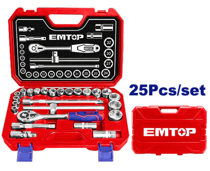 طقم مقابس 1/2 إنش -25  قطعة - EMTOP ESKT12251
