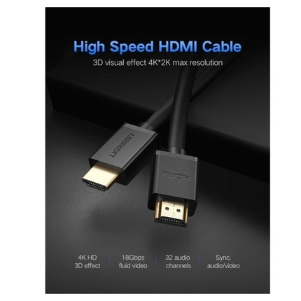 كابل UGREEN 4K HDMI 2.0 @60Hz عالي السرعة بقاعدة نحاسية (HD104)
