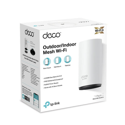 وحدة Deco X50-Outdoor / AX3000 للمنزل بالكامل مزودة بشبكة WiFi 6 للاستخدام الخارجي والداخلي