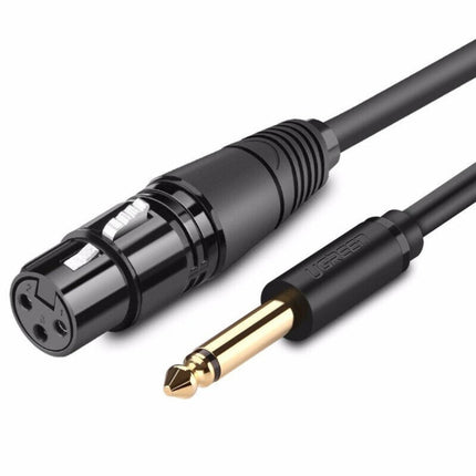 كابل صوت Ugreen كابل ميكروفون XLR (أنثى) - مقبس 6.35 مم (ذكر) أسود/ AV131
