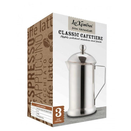LE™XPRESS 3 CUP SINGLE WALLED STAINLESS STEEL CAFETIERE
