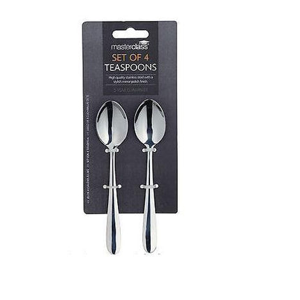 MASTERCLASS SET OF 2 SOLID HIGH QUALITY POLISHED STAINLESS STEEL DESSERT SPOONS