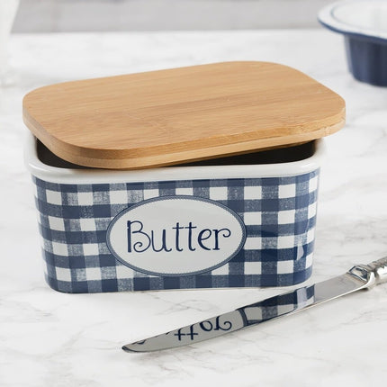 KATIE ALICE VINTAGE INDIGO LARGE BUTTER DISH