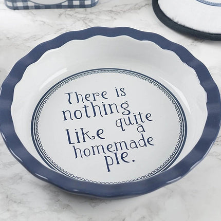 VINTAGE INDIGO ROUND PIE DISH