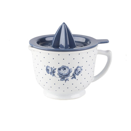 KATIE ALICE VINTAGE INDIGO CERAMIC LEMON JUICER WITH JUG