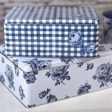 KATIE ALICE VINTAGE INDIGO SET OF 2 RECTANGULAR CAKE TINS