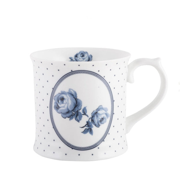 KATIE ALICE VINTAGE INDIGO FLORAL SPOT TANKARD MUG