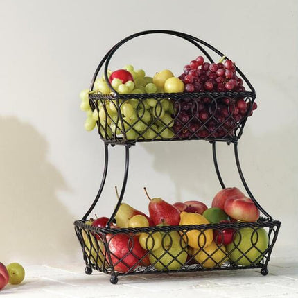 MIKASA GOURMET 2 TIER FLATBACK BASKET LOOP AND LATTICE WIRE