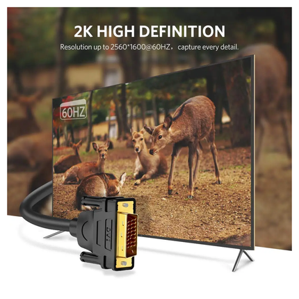 كابل فيديو رقمي ثنائي الوصلة من نوع UGREEN DVI-D 24+1 ذكر إلى ذكر - DV101