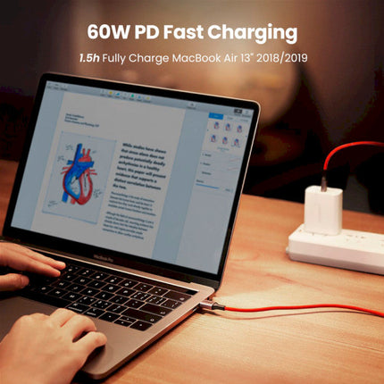 كابل بيانات Ugreen USB-C 2.0 ذكر إلى USB-C 2.0 ذكر 3 أمبير 1 متر | 60186