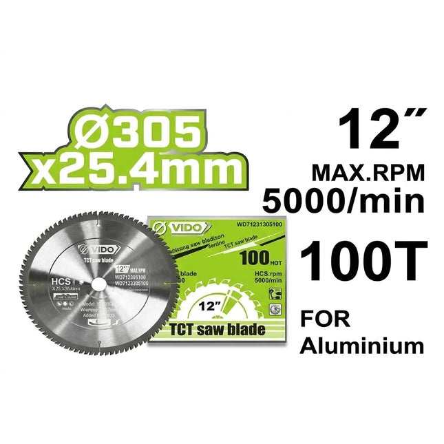 صنية قص المنيوم 12" 100 سن من فيدو (WD71231305100)