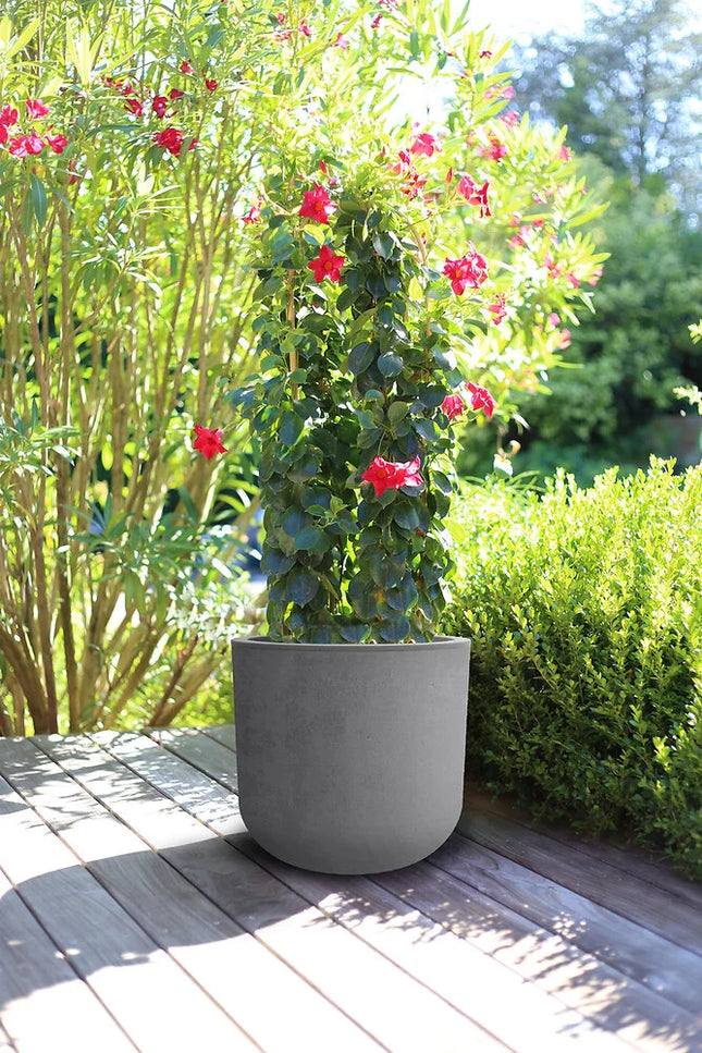 قوار نباتات إيدا دائري - رمادي فاتح 67 لتر 50*48.5*46.2 سم