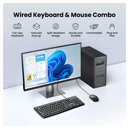 طقم لوحة مفاتيح وماوس سلكي USB من UGREEN - أسود - MK330 /55915