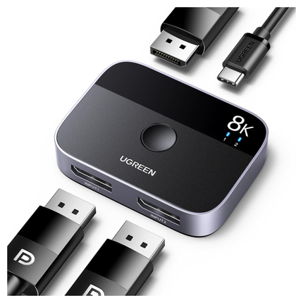 UGREEN 8K 30Hz HDMI DisplayPort 2 in 1 Bi-Directional Switch | 15708