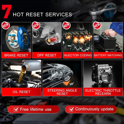 جهاز فحص السيارات LAUNCH OBD2 – ماسح تشخيصي مع 7 وظائف إعادة ضبط