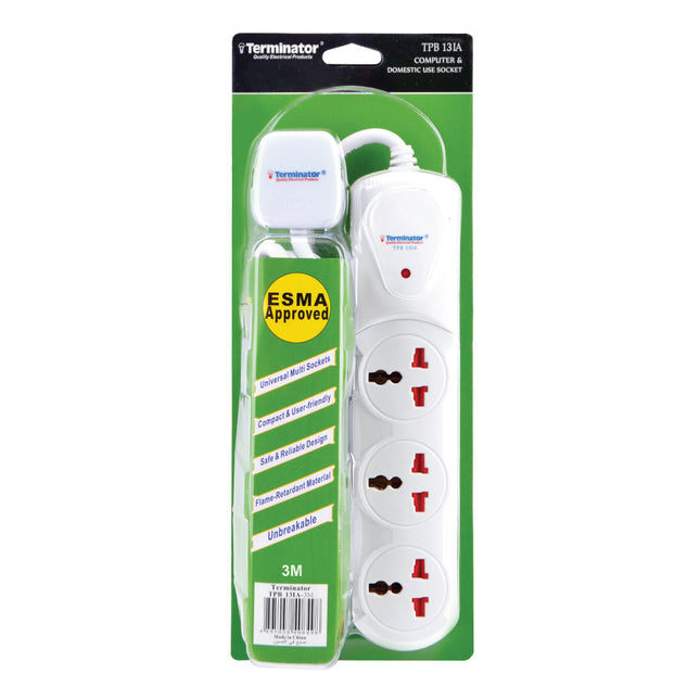 وصلة كهرباء تيرمناتور 3 مداخل 3 متر