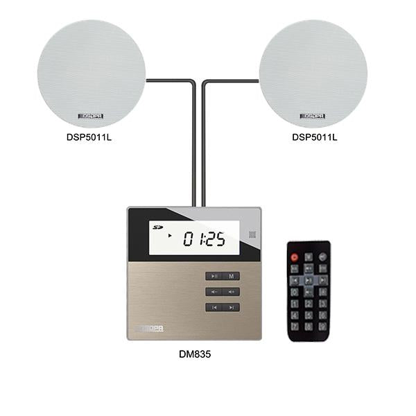 Despa Wall Mount Amplifier Kit with Speakers, supports USB / MP3 / BT / AUX