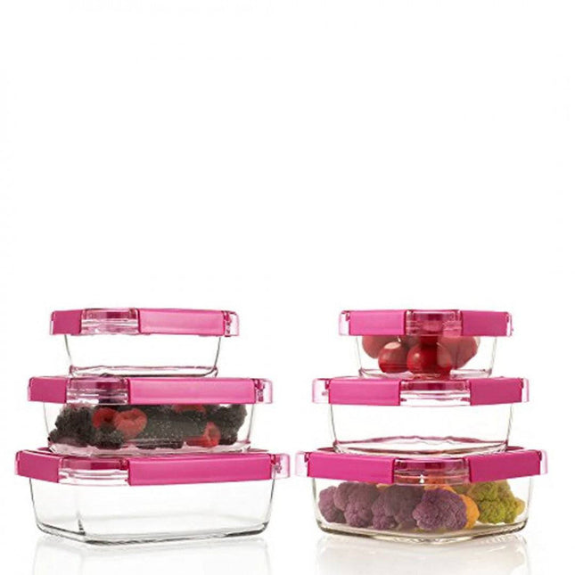 حافظة طعام مستطيلة زجاج من كوماكس 820 مل