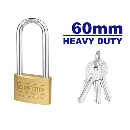 قفل نحاس بحلقة طويلة 60 مم  EMTOP EPDKB6021L