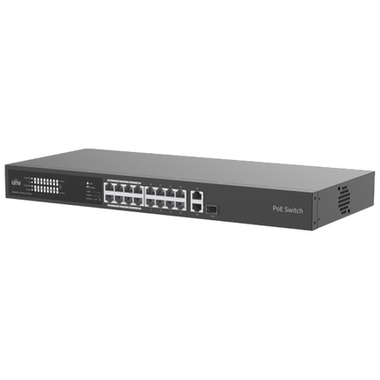 POE 16-Port Data & Power Switch | UniView.NSW2020-16T1GT1GC-POE-IN