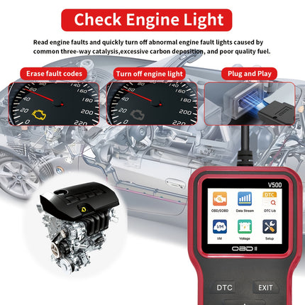 جهاز فحص أعطال السيارات OBD2 V500 – قارئ أكواد احترافي من لانش