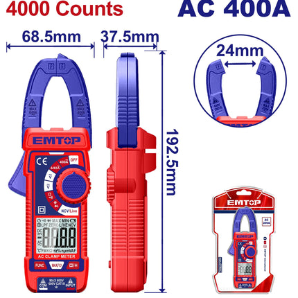 ساعة قياس كلامبس ميتر 400  أمبير  EMTOP EDMR762001