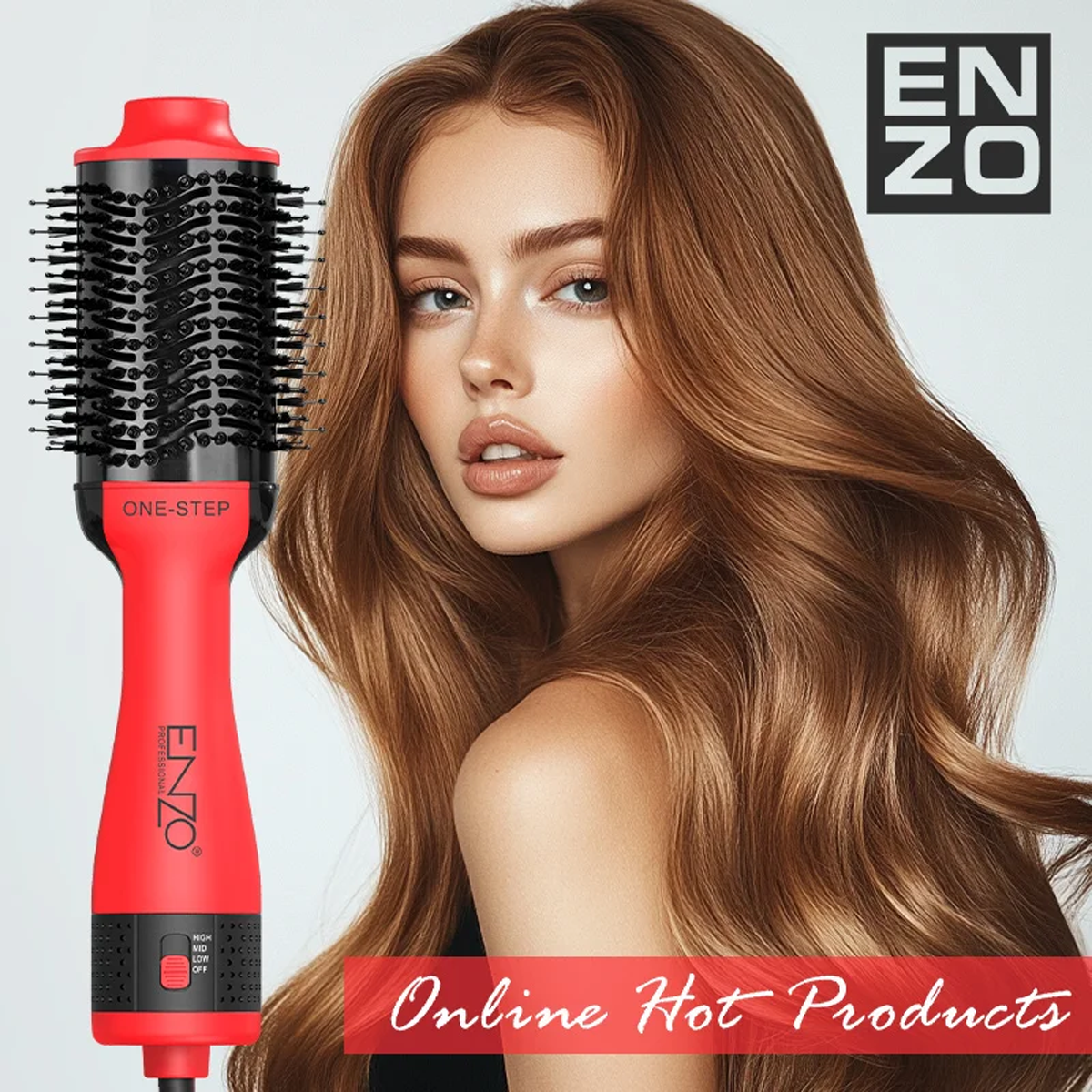 فرشاة سشوار حرارية One Step ثلاث مستويات للحرارة بقوة 1000 واط ماركة ENZO | ENZO فرشاة سشوار حرارية One Step ثلاث مستويات للحرارة بقوة 1000 واط ماركة ENZO | ENZO