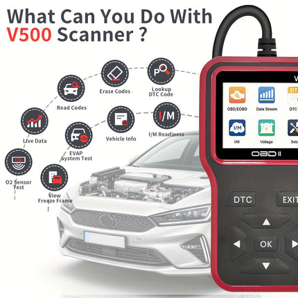 جهاز فحص أعطال السيارات OBD2 V500 – قارئ أكواد احترافي من لانش