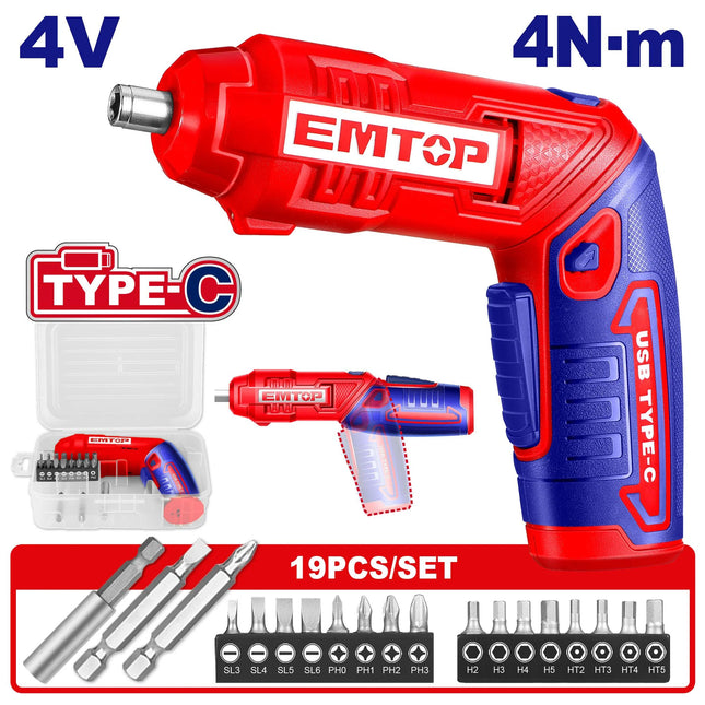مفك براغي لاسلكي EMTOP 4V