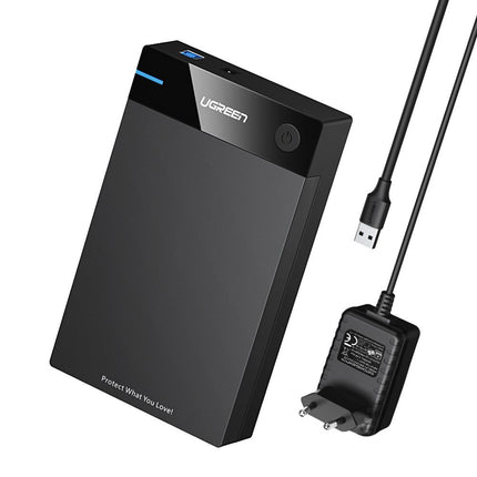 صندوق قرص صلب UGREEN USB 3.0 مقاس 3.5 بوصة، قابس أوروبي | 50422