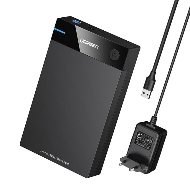 صندوق قرص صلب UGREEN USB 3.0 مقاس 3.5 بوصة، قابس أوروبي | 50422
