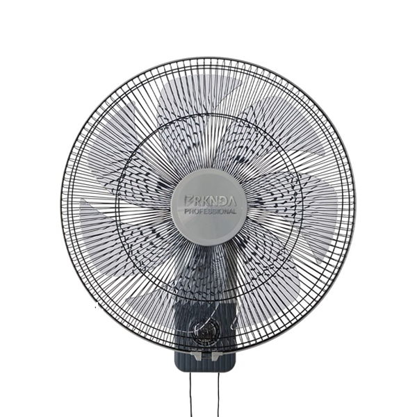 مروحة حائط/جانبية 18 انش و3 سرعات امكانية التحكم بالحبل مع وجود تايمر لون رمادي ماركة BRKNDA