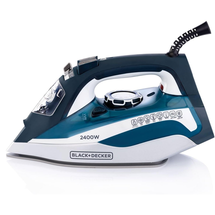 مكواة بخار من السيراميك بقوة 2400 واط وخزان مياه سعة 380 مل ماركة Black & Decker