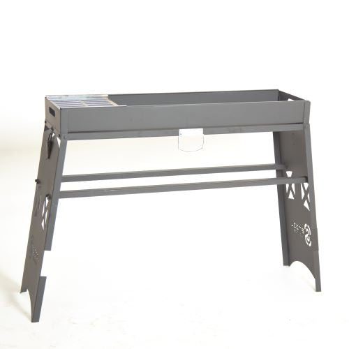 منقل شواء قابل للطي 1 متر عالي مع رف