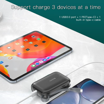 باور بانك Yesido YP18 سريع 22.5W – 10000mAh مع كابل Type-C وشاشة LED