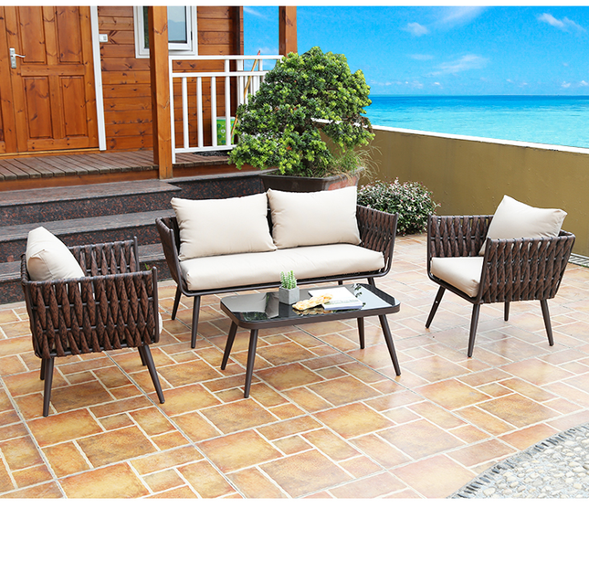 طقم جلوس فاخر للحديقة - 4 قطع